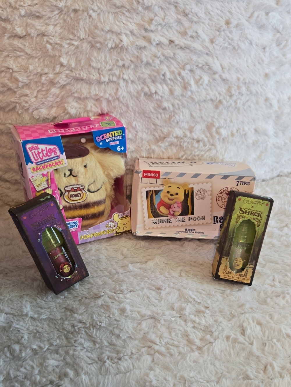 Winnie the Pooh Blind Box Colurpop Shrek Lip,real Littles Bundle